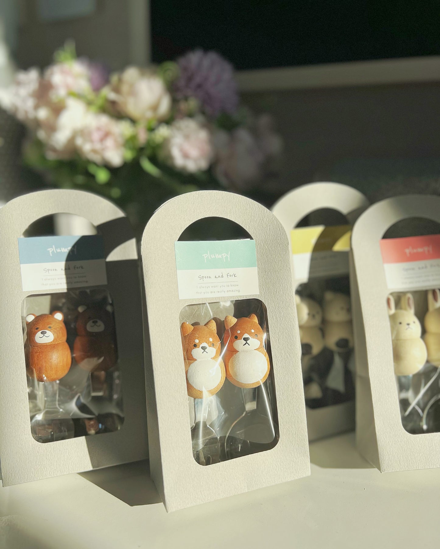 Plumpy Poco Cute Animal Japanese Spoon and Fork Gift set