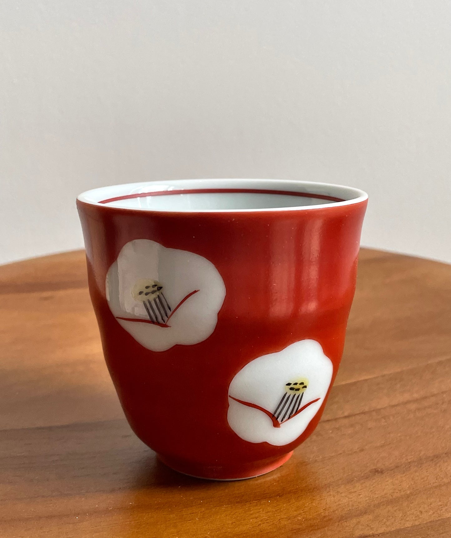 Zoho Gama Red Tea Cup 赤巻椿 湯呑