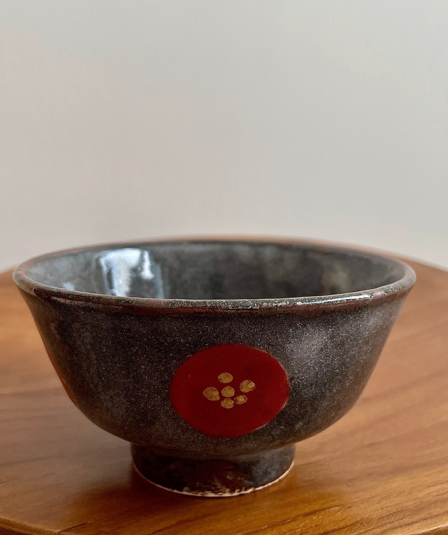 Zoho Gama Dark Brown Rice Bow鼡志野赤絵 碗