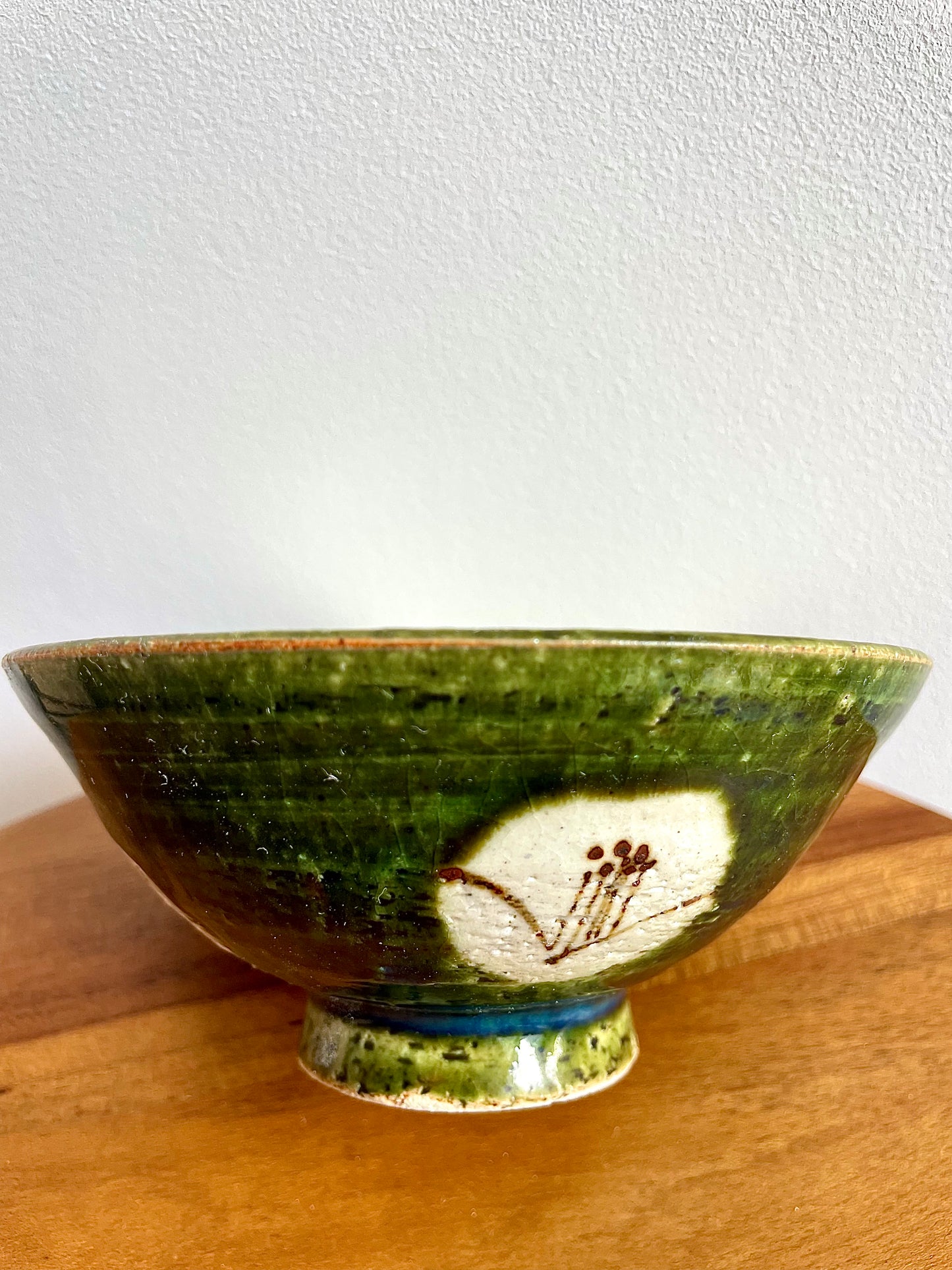 Zoho Gama Dark Green Rice Bowl織部椿 大碗