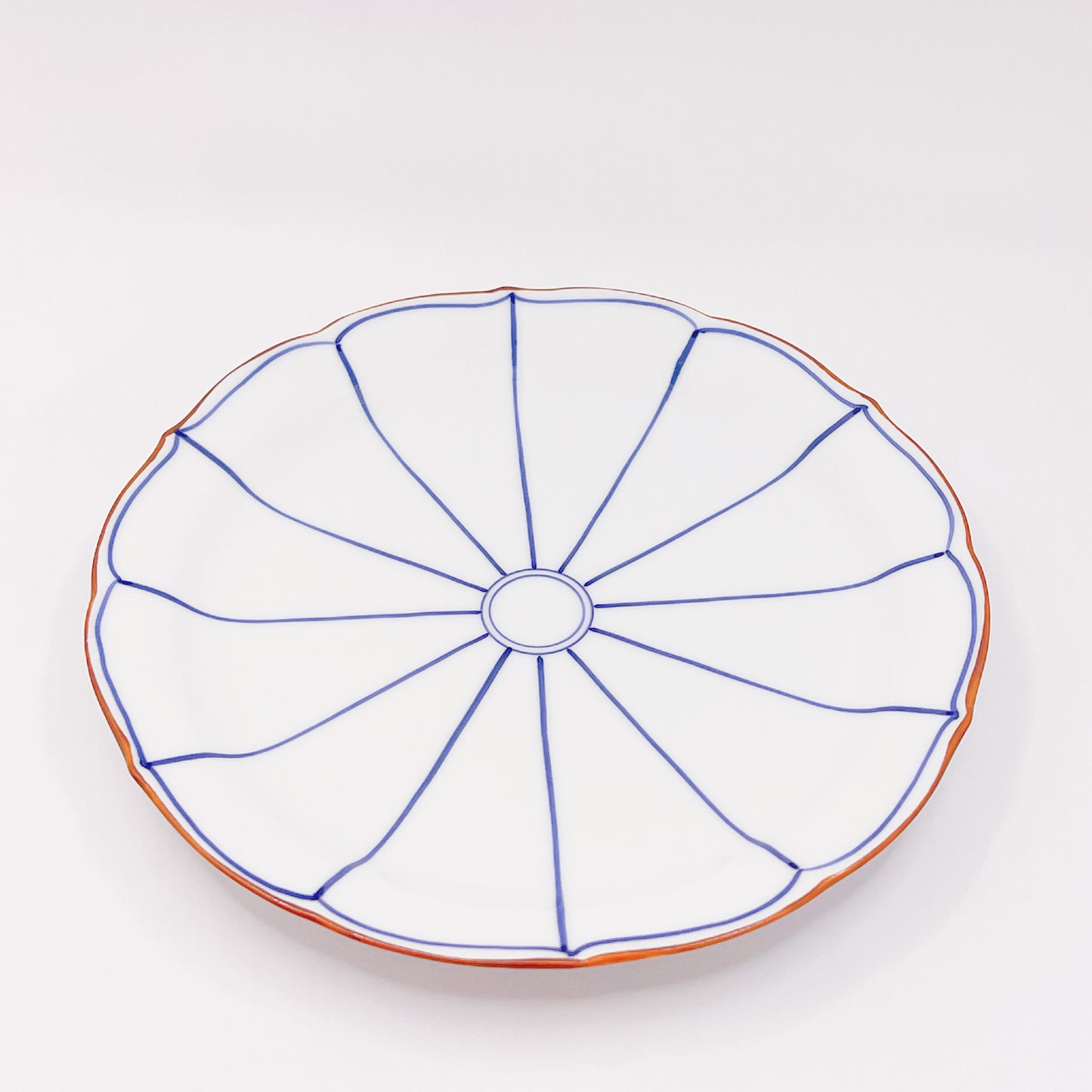 Mandarin Orange Split Kikyo Rim Plate 桔梗縁銘々皿