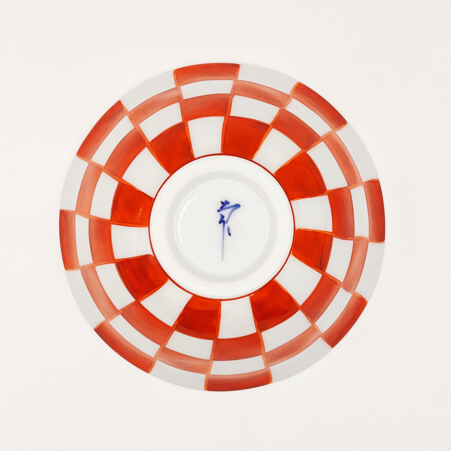 Red and White Small Checkerboard Bowl