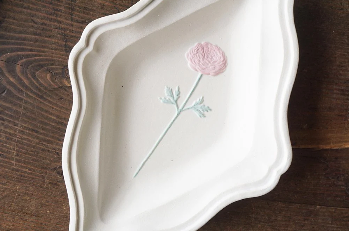 Yoshizawa Handmade Ranunculus Plate