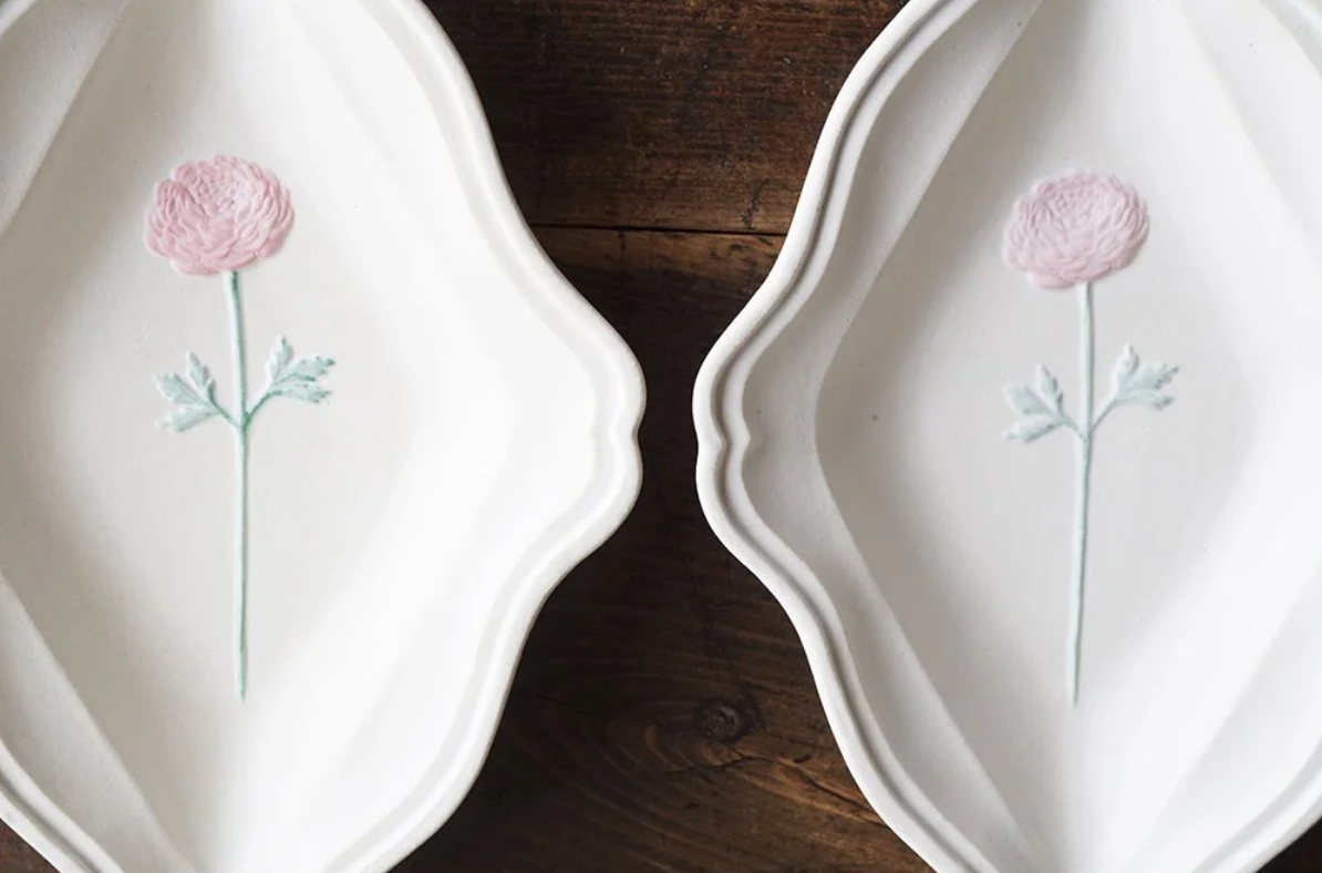 Yoshizawa Handmade Ranunculus Plate