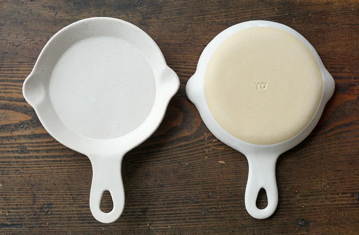 Yoshizawa White Frying Pan Plate