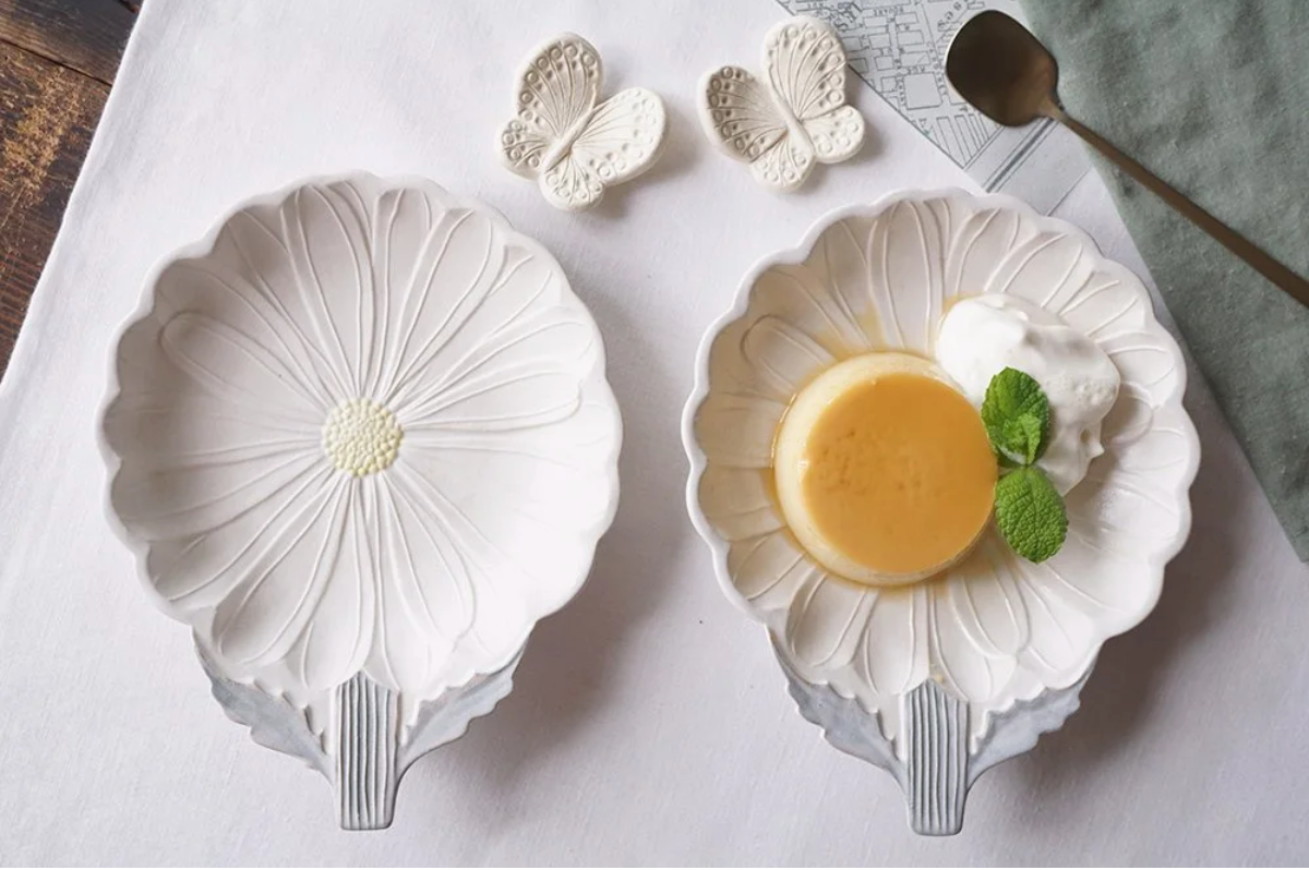 Yoshizawa Plate with Daisy and Leaves