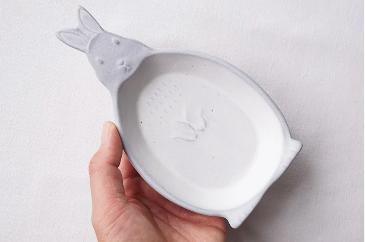 Yoshizawa White Rabbit Small Plate