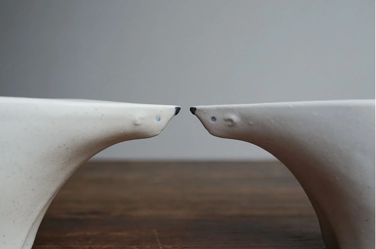 Yoshizawa White Polar Bear Bowl