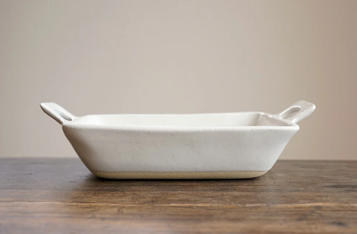 Yoshizawa White Basket Shape Small Plate