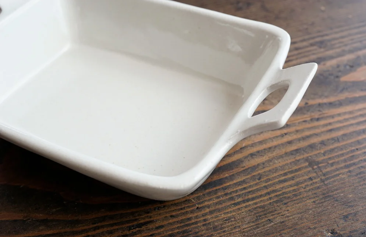 Yoshizawa White Basket Shape Small Plate