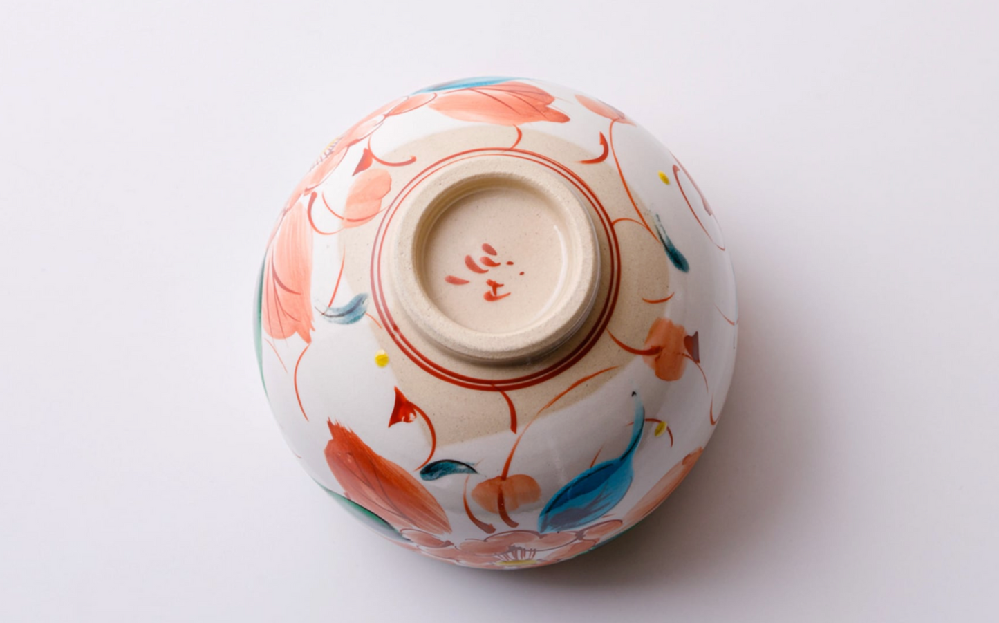 虚空藏窑 bowl いっぷく碗 椿に唐草