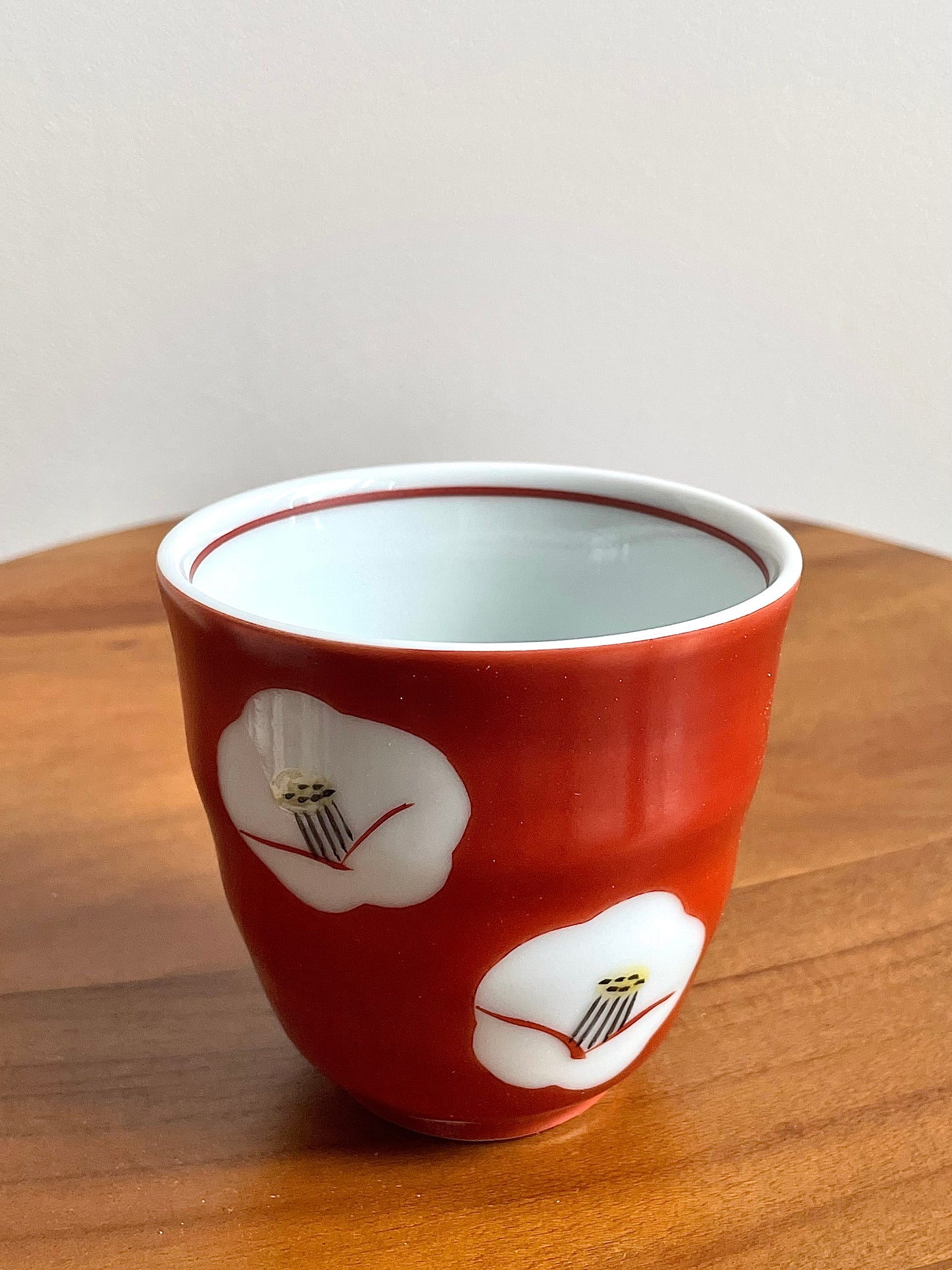 Zoho Gama Red Tea Cup 赤巻椿　湯呑