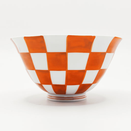 Red and White Small Checkerboard Bowl
