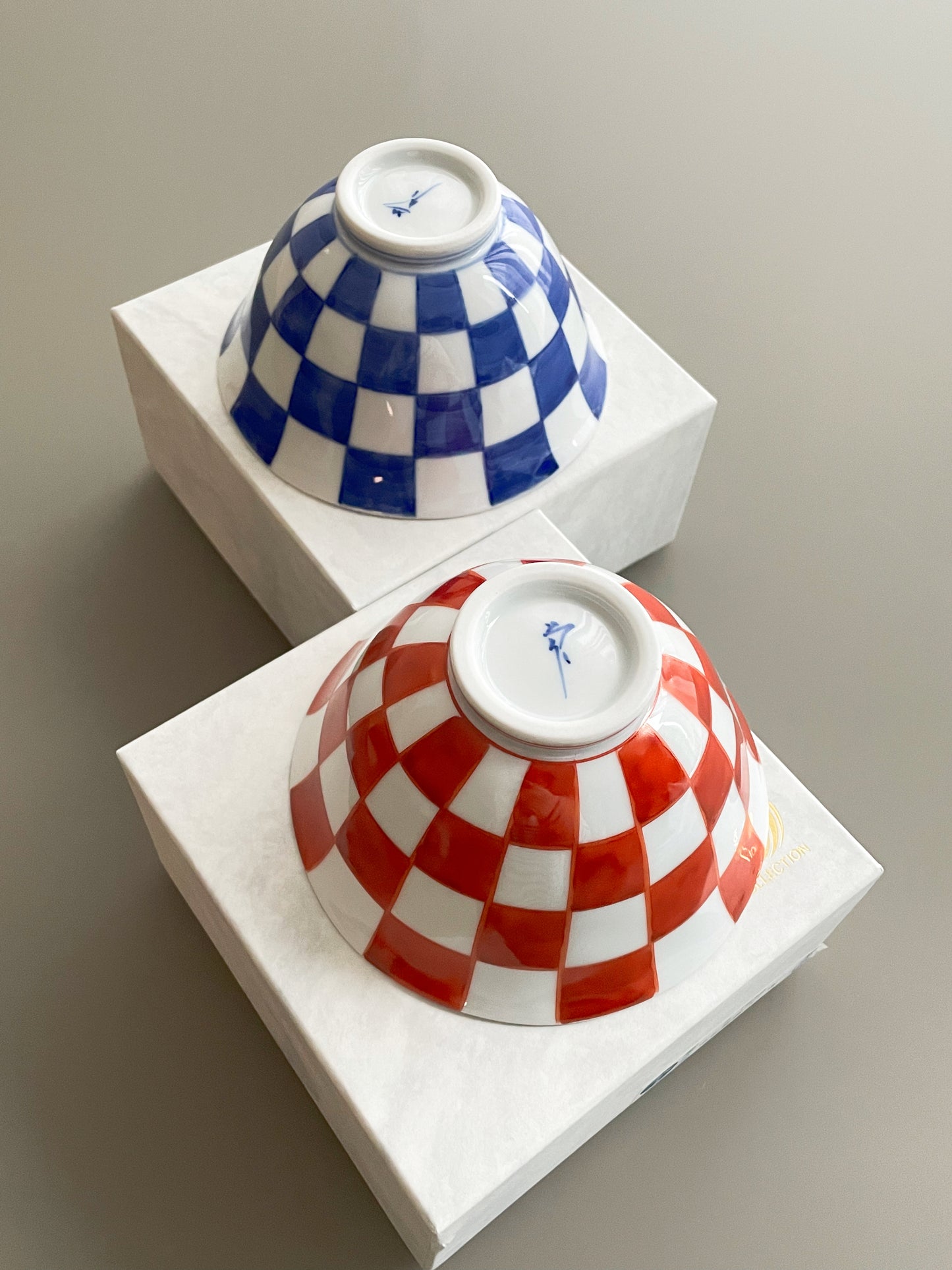 Red and White Small Checkerboard Bowl